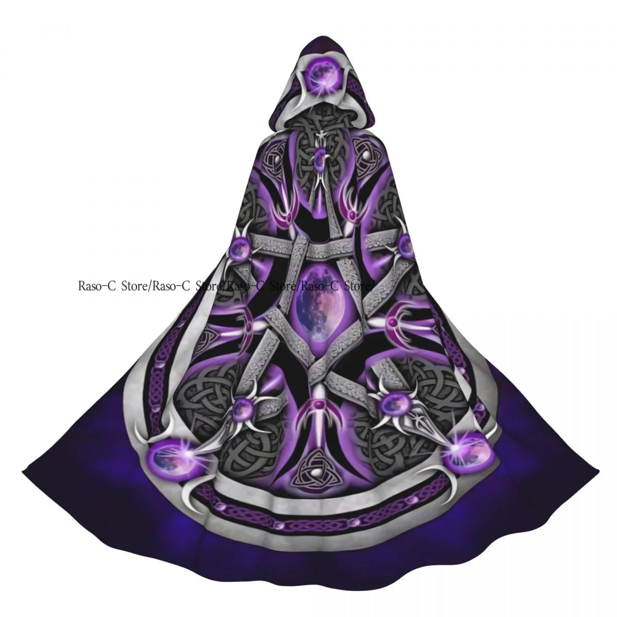 Унисекс ведьма потенциал двусторонняя накидка с капюшоном для взрослых вампиры