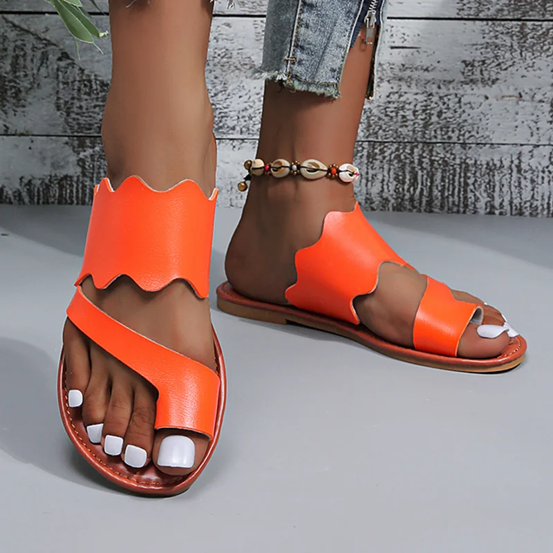 Summer Women Flats Clip-toe Slippers Casual Beach Shoes New Trend Fashion Rome Sandals Slingback Slides Women Flip-flops
