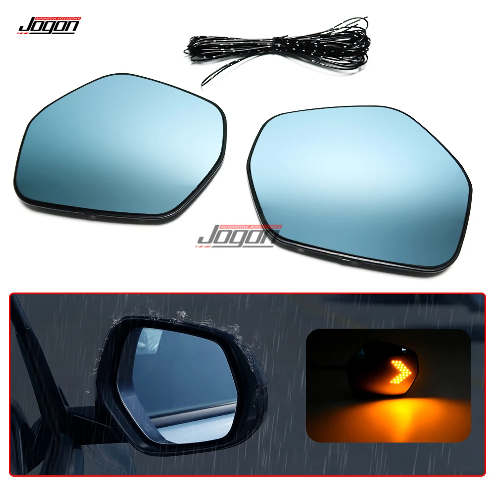

Turn Signal Light for Honda HR-V Vezel 2016 2017 2018 2019 2020 2021 2022 Heated Anti-glare Side Rearview Mirror Blue Glass Lens