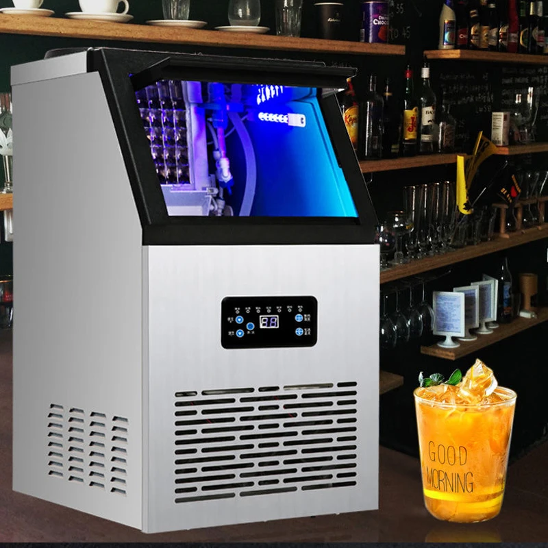 60 кг/24 ч коммерческая машина для производства льда с 2 водными втулками