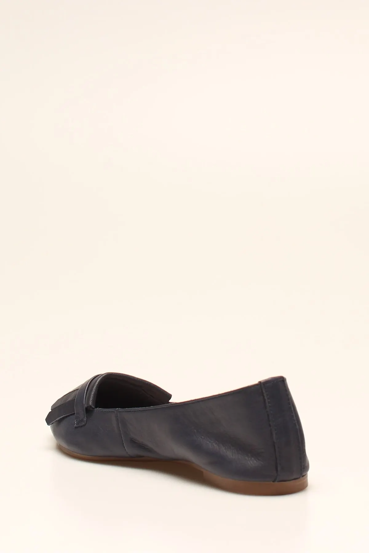 

Fashion Style Navy Blue Genuine Leather Daily Flat Shoes
