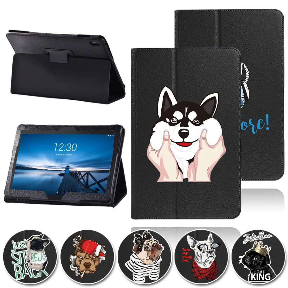 

Чехол для планшета Lenovo Tab E10 10,1, с поддержкой задней панели, с узором в виде собак