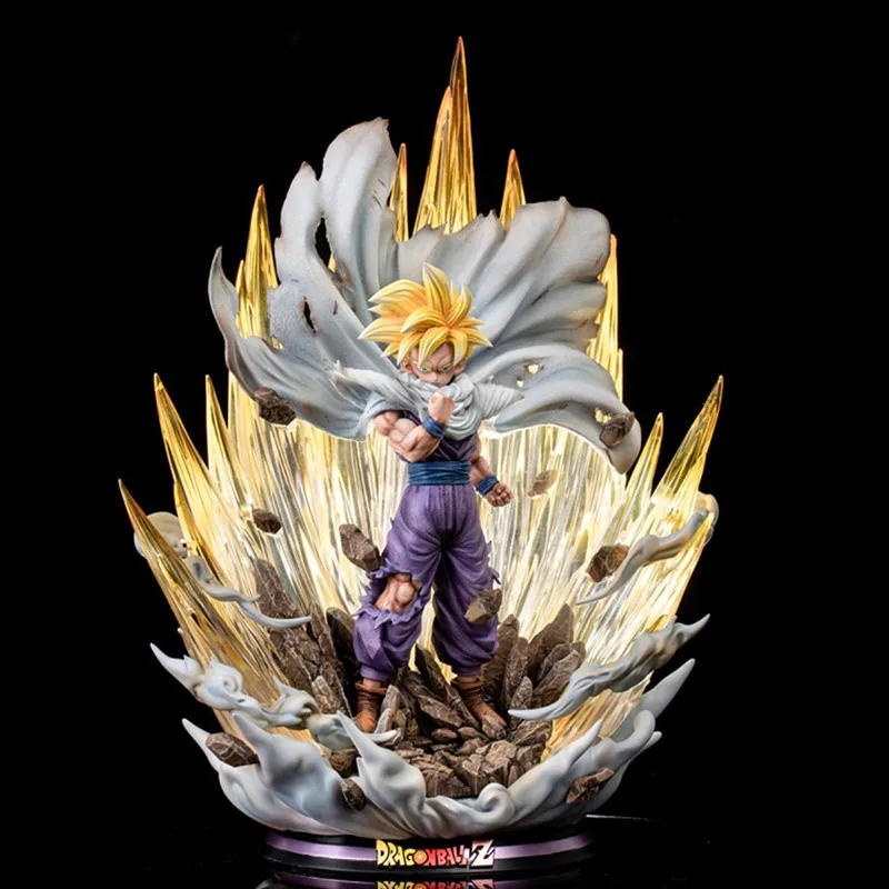 

42cm Dragon Ball Z Son Gohan Anime Figure Super Saiyan Gk Statue Action Figurine With Light Pvc Model Doll Toy For Kids's Gift