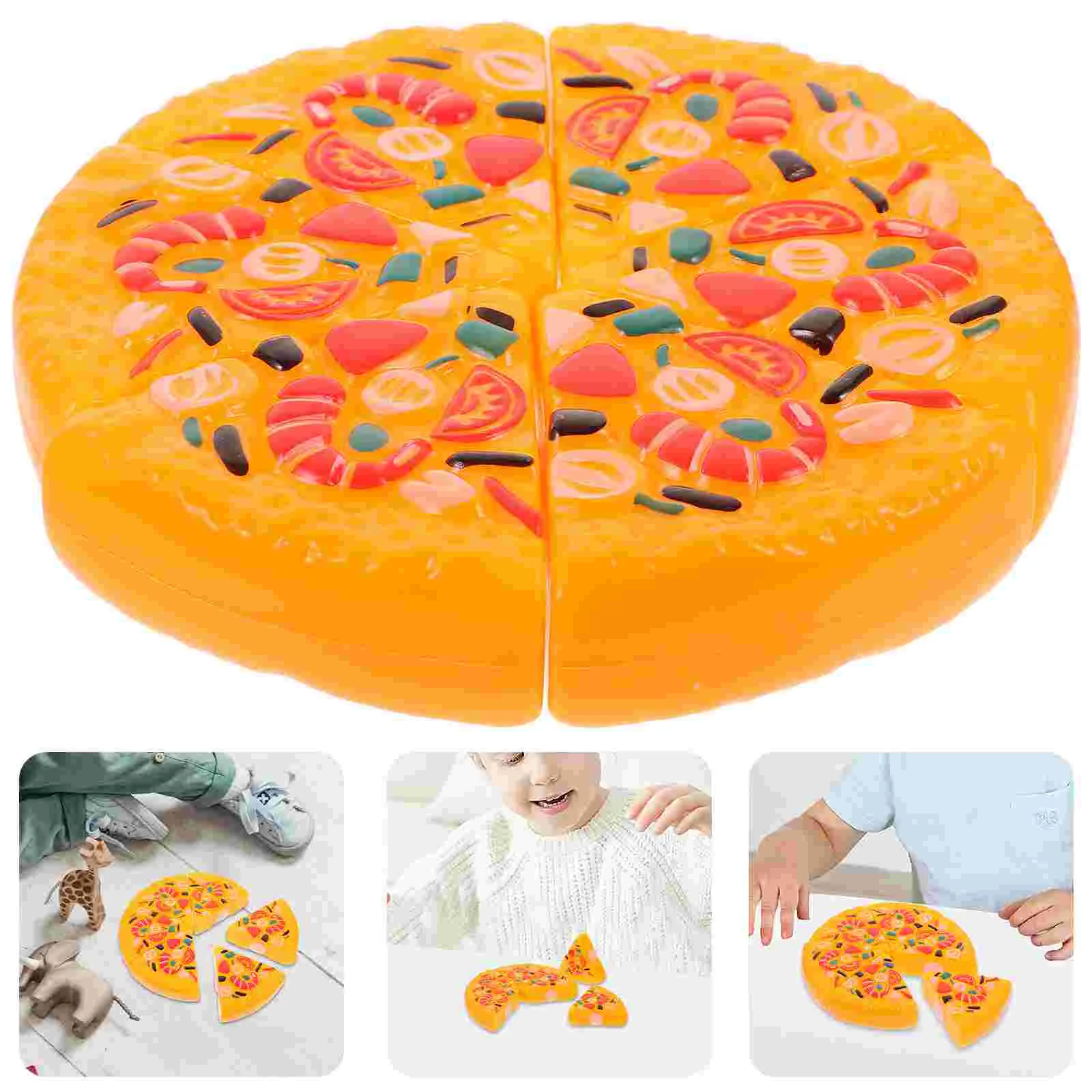 Children Play Toy Pizza Cutlery Fruits Vegetables ABS Simulation Kitchen Toys Cuts 6-piece A Set
