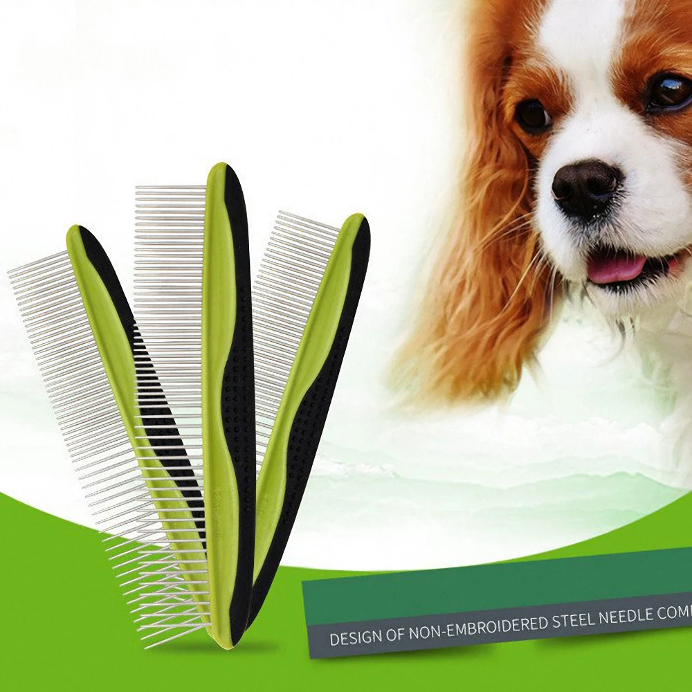 

Stainless Steel Pet Dog Hair Removal Hair Combs Fur Cleaning Brush Double Teeth Open Knot Comb Pet Grooming Tool Pet Supplies