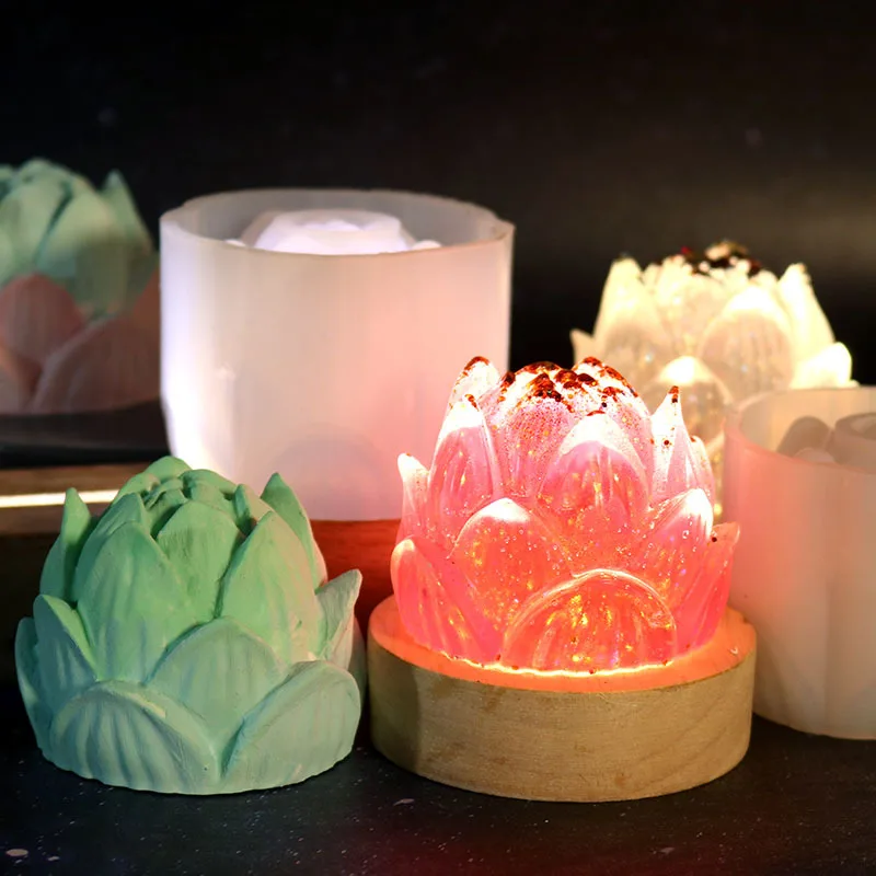 3D-форма в виде лотоса для свечи штукатурка шоколадного торта домашний декор