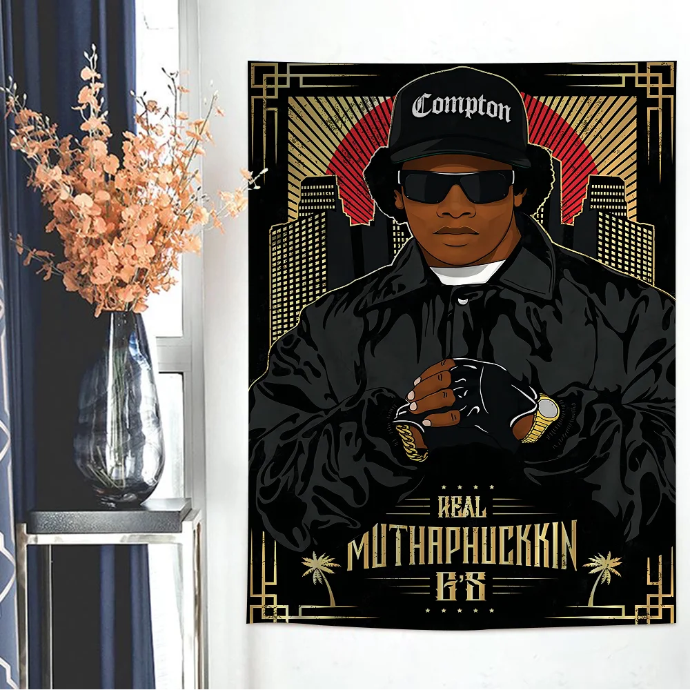 Хип-хоп музыкальные звезды кубик льда Eazy-E аниме гобелен висит Таро хиппи