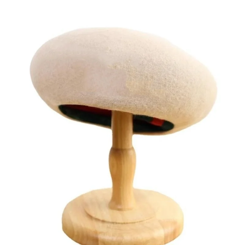 Женский шерстяной берет с большой окружностью головы и восьмиугольной