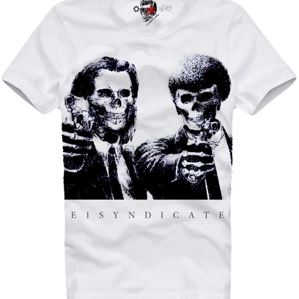 Белая футболка из био-хлопка с принтом масс-фикшн Mia Wallace Big Kahuna гамбургерами 5080 |