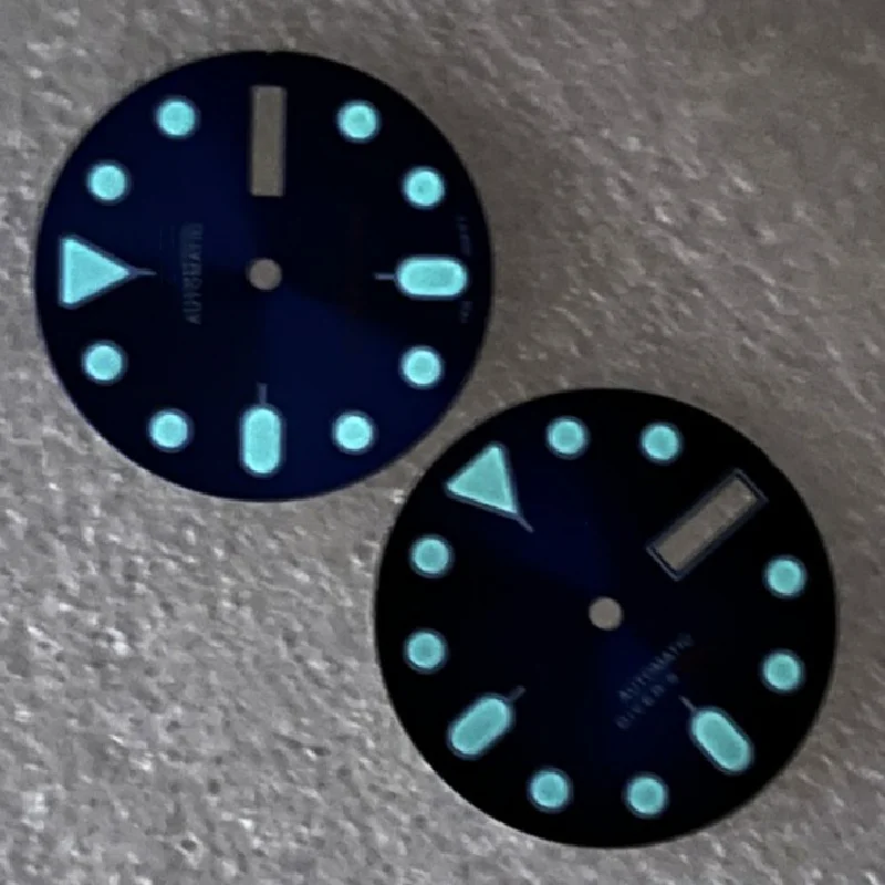 28.5MM watch dial mechanical diving watch green luminous dial for NH35/NH36 movement watch accessories