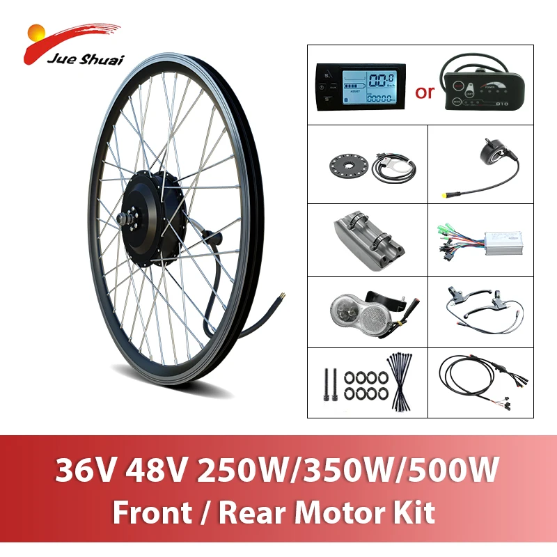 

26" 36V 500W eBike Kit ebike Electric Bike Conversion Kit without Battery Front Rear Hub Motor Wheel for MTB Electric Bicycle