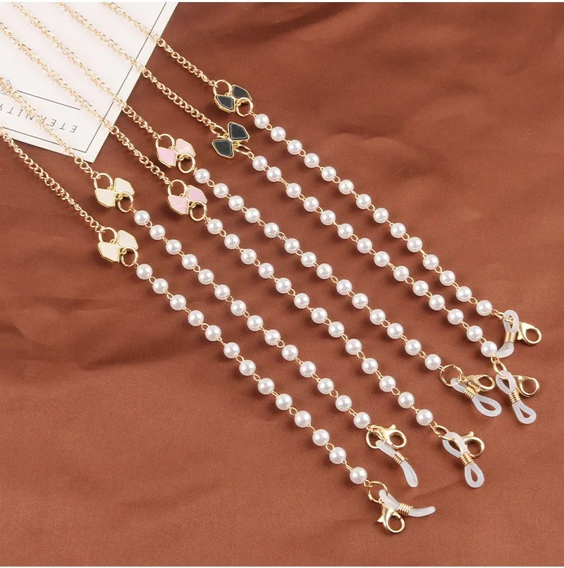

New Mask Rope Mask Chain Glasses Chain Love Heart Mask Chain Pearl Chain Vintage Metal Sunglasses Hangs Mask Lanyards Strap
