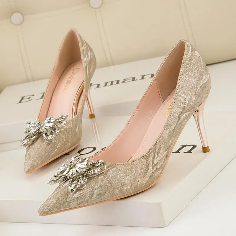 

Женские туфли на высоком каблуке 7,5 см, привлекательные туфли на высоком каблуке-шпильке, Клубная обувь с острым носком, женские классически...