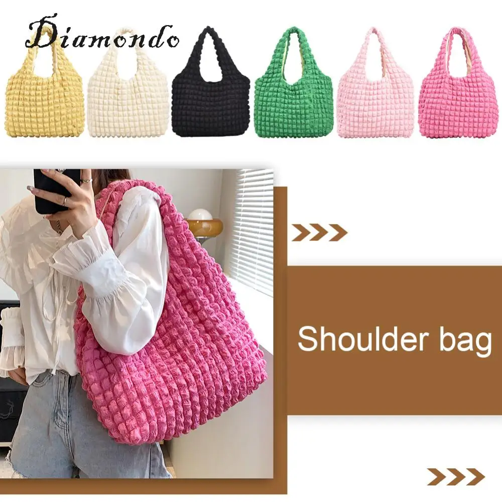 

Women Cloud Pleatd Bag Foldable Lightweight Satchel Bag Quilted Shoulder Bag Fashion Large Capacity Female Shopping Handbag