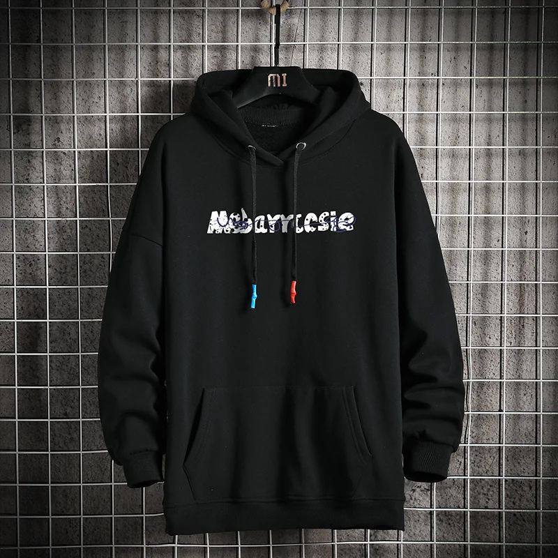 

anime Winter black 2023 men's cotton hoodie hip hop oversized Printed fashion hoodies men
