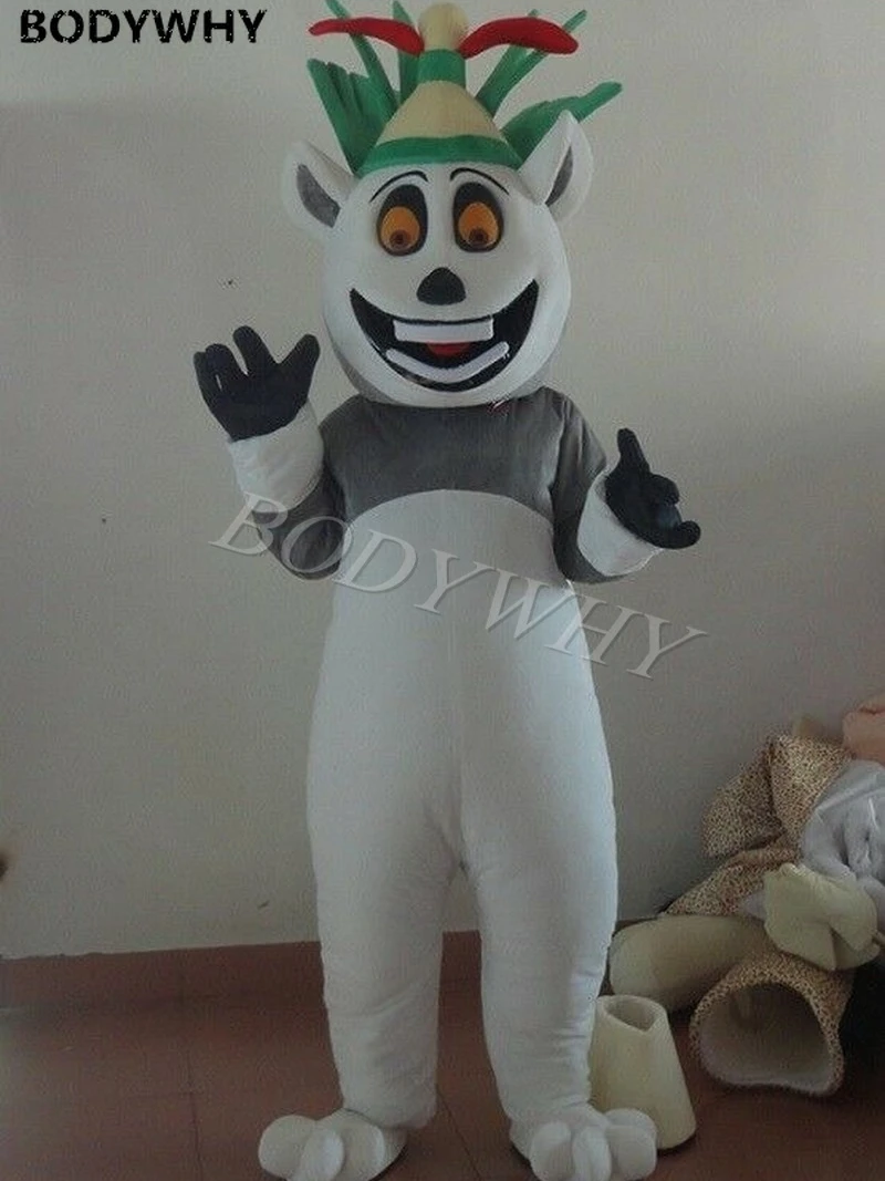 

Хэллоуин Король Джулиан лемура костюм талисмана взрослых Косплэй Вечерние игры платье Новый te костюм; Маскарадный костюм; Костюм