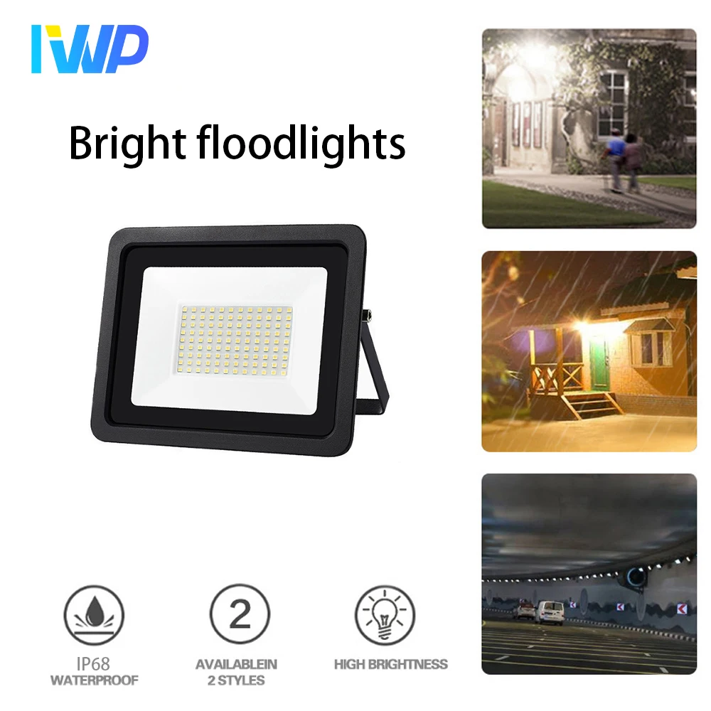 

10W 20W 30W 50W 100W LED Flood Light AC 220V Outdoor Floodlight Spotlight IP68 Waterproof Outdoor Garden Lamp Wall Street Lamps
