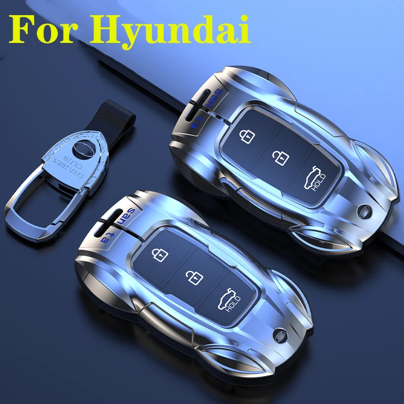 

ZOBIG Zinc Alloy for Hyundai Key fob Cover Key Fob Case forHyundai i30 Ix35 KONA Encino Solaris Azera Grandeur Ig Accent Santa
