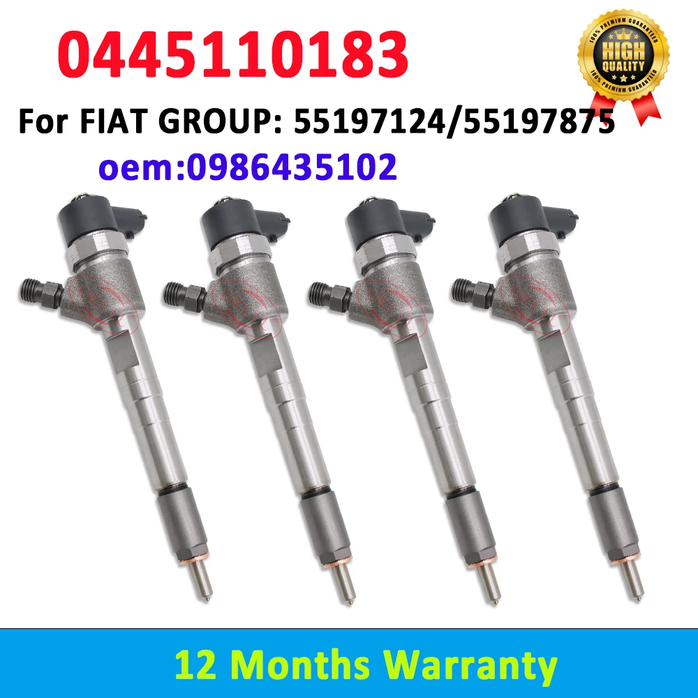 4 шт. дизельный инжектор 0445110183 топливная система Common Rail 0 445 110 183 форсунка 0986435102 для