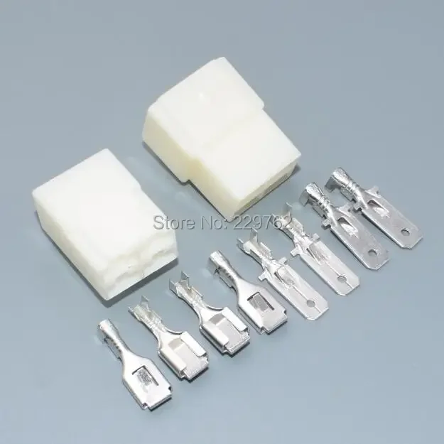 Shhworldsea 50 компл. 6 3 мм 4-контактный/контактный автомобильный электрический разъем