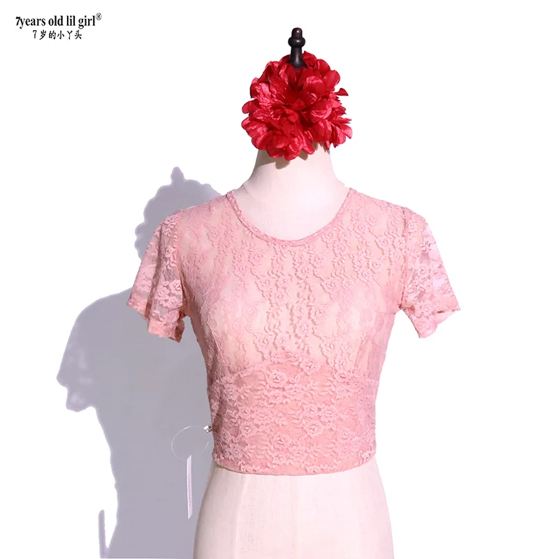 

7years Old Lil Girl 2021Iace Belly Dance Top Ats Tribal Choli Short Sleeve DAF03