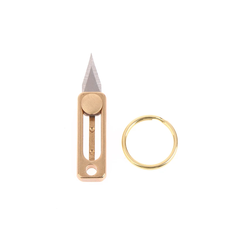 

Titanium Alloy Mini Folding Knife High Hardness D2 Steel Sharp Knife With Keychain Portable Dismantling Express Knife EDC Tool