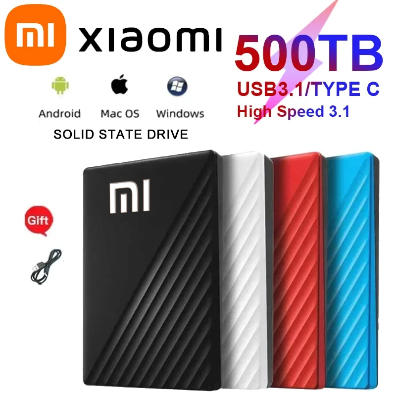 

NEW Xiaomi Mijia 100% Original Portable SSD Hard Drive 256TB 1TB External SSD Hard Drive Type C USB3.1 Hard Disk USB Flash Drive