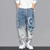 2022 fashion classic brand jeans mens cargo pants pocket outdoor trousers loose safari style graffiti overalls