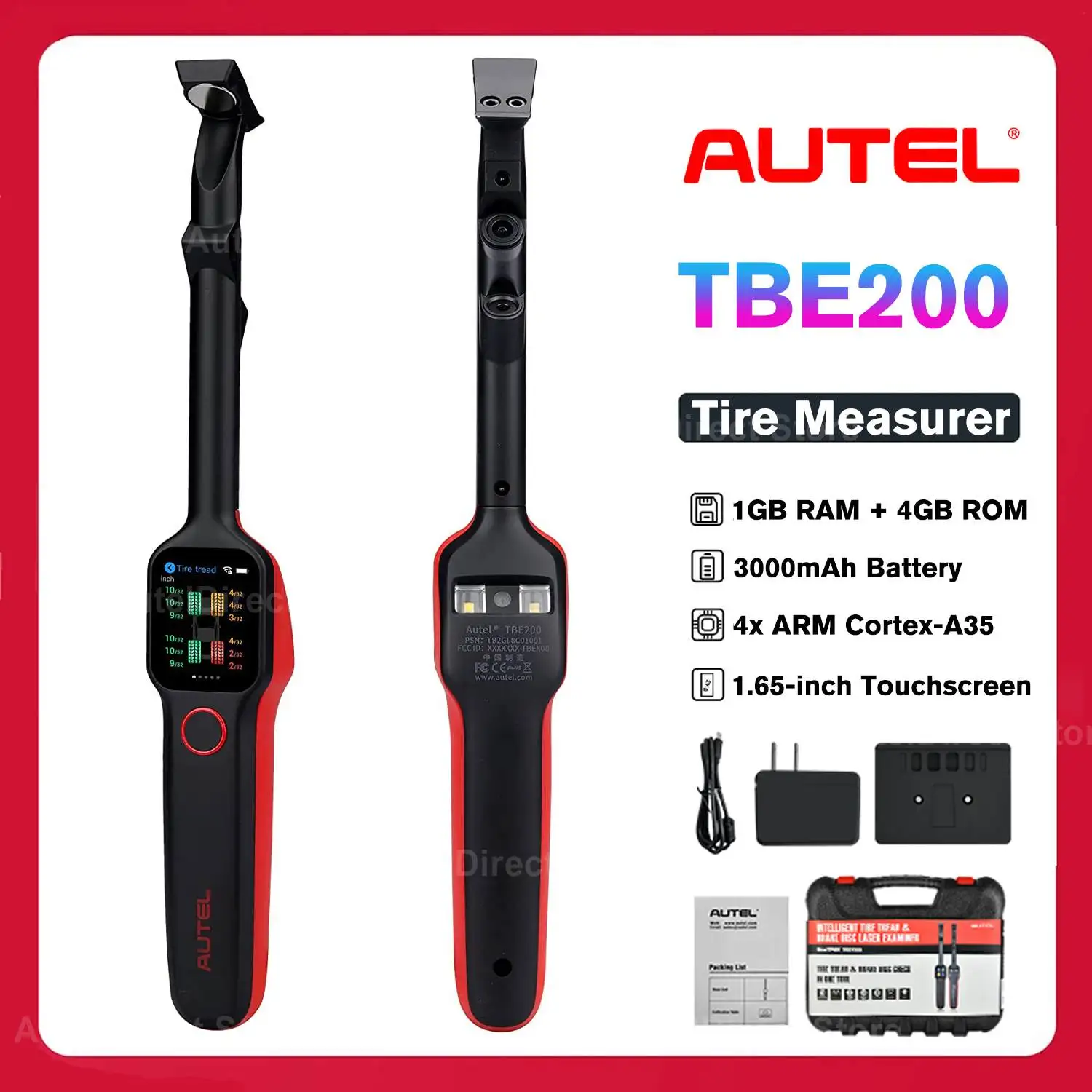 

Autel MaxiTPMS TBE200 проверка глубины протектора шин и износа тормозного диска, быстрое и точное измерение износа TPMS инструмент для шин