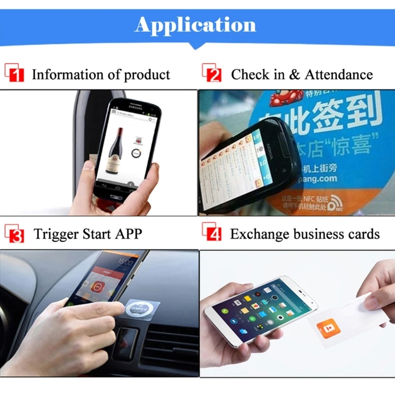 

Phone Tag NTAG 213 Sticker 144 Bytes Protocol ISO14443A 13.56MHz for RFID Reader 5PCS/Set White 896C