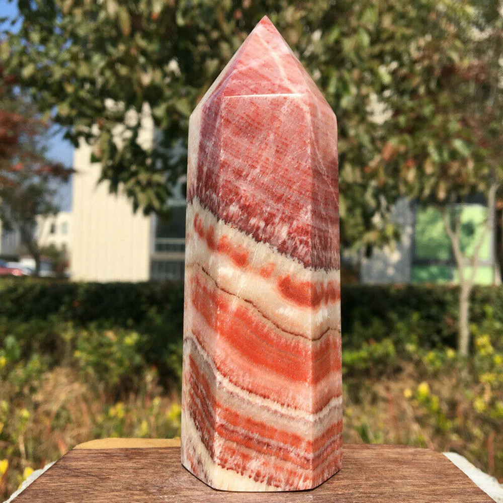 

AAA+Natural Pork Stone column Quartz Crystal Tower Point Healing madafascar