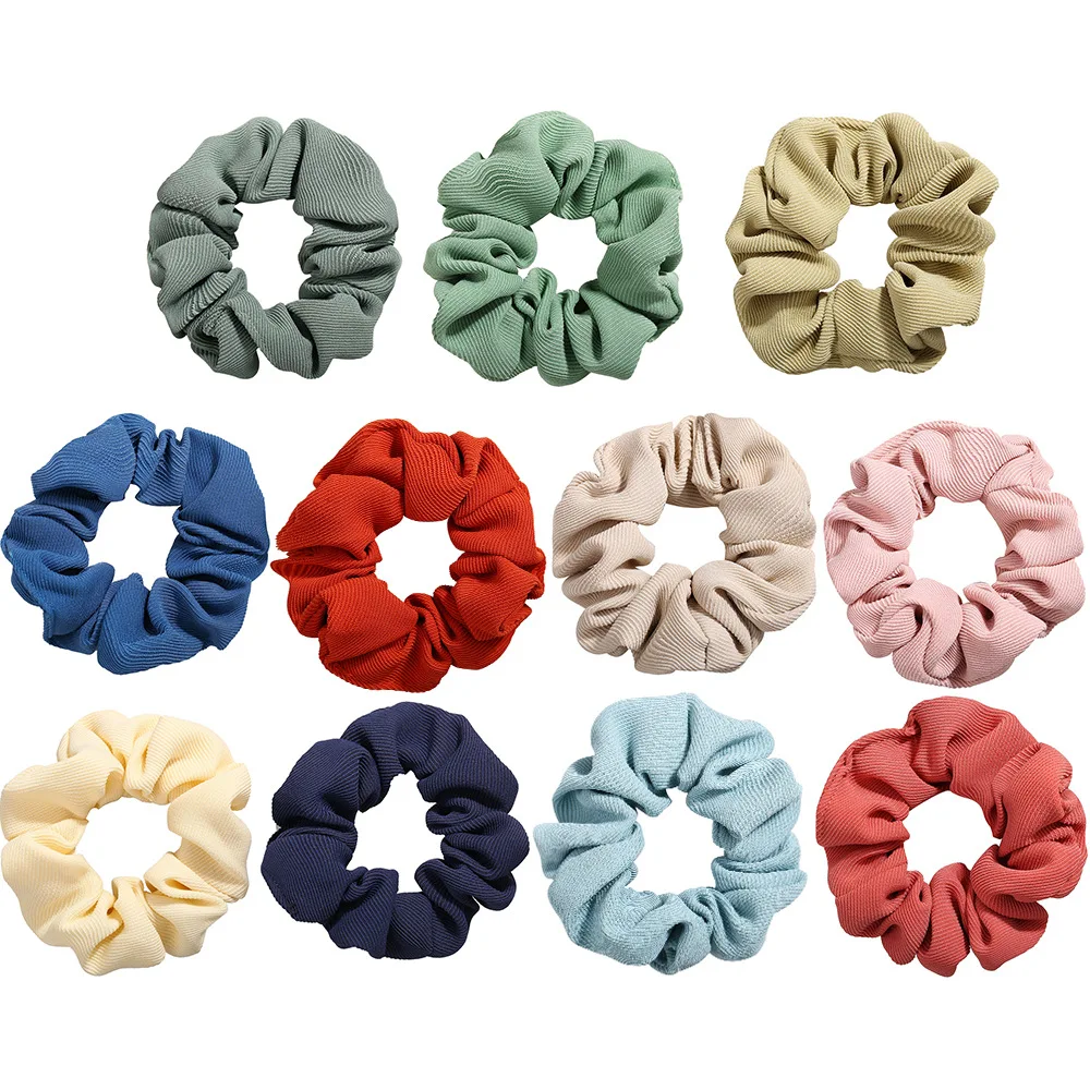 

Fashion Leather Scrunchies Solid Red Rubber bands For Women Girls Korean Elastic Hair bands Ponytail Hold Hair Accessories