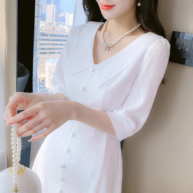 

COIGARSAM Women Long Dress Spring 2022 New High Waist V-Neck Dresses Dropshipping