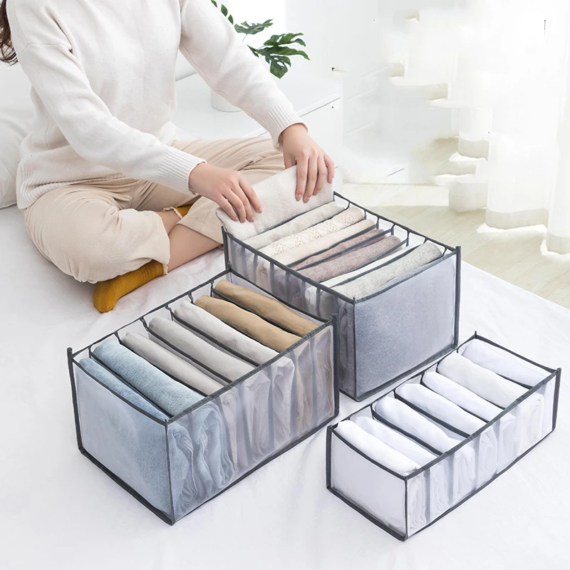 Jeans Organizer Closet Drawer Compartment Box Underwear Bra Socks Boxes Clothes Organizers Trousers Clothes Storage