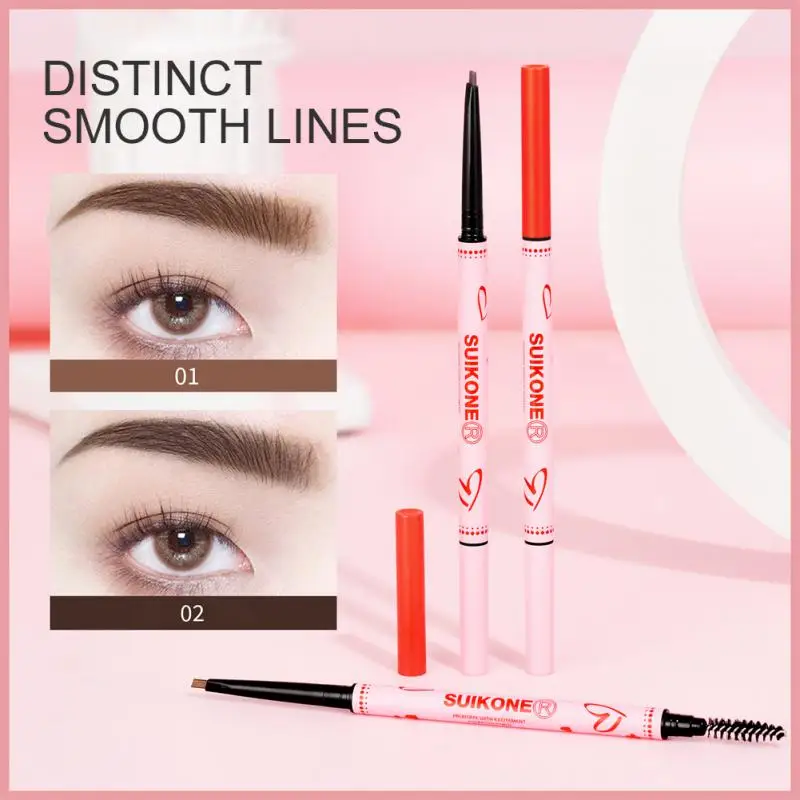 

SUIKONE Eyebrow Pencil Ultra Fine Triangle Precise Brow Definer Long Lasting Waterproof Black Brown Eye Brow Makeup Cosmetics