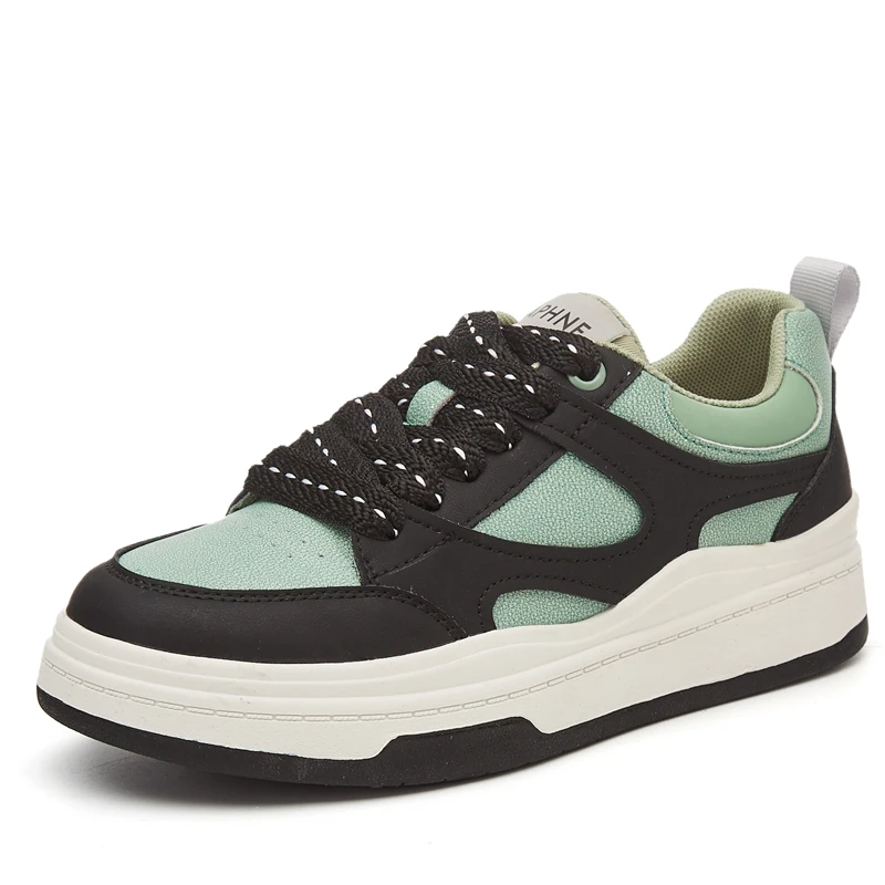 Autuspin New 4cm Genuine Leather Sneakers Women 2023 Spring Summer Autumn Casual Skateboard Shoes Ladies Outdoor Cozy Sneaker