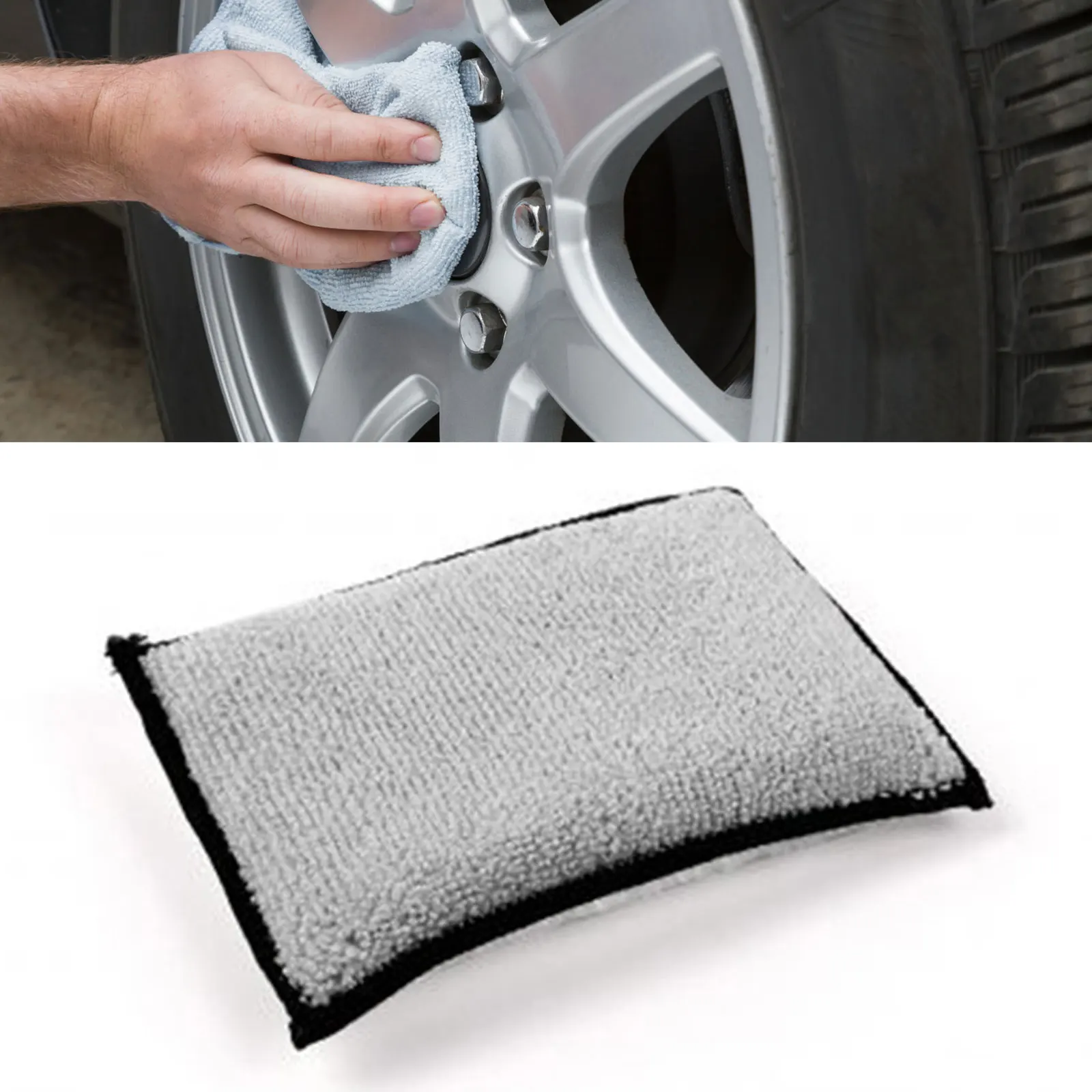 

Interior Car Wash Pad Soft Absorbent Detailing Bristle Cleaning No Scratch Car Household Microfiber Scrubbing Sponge For Leather