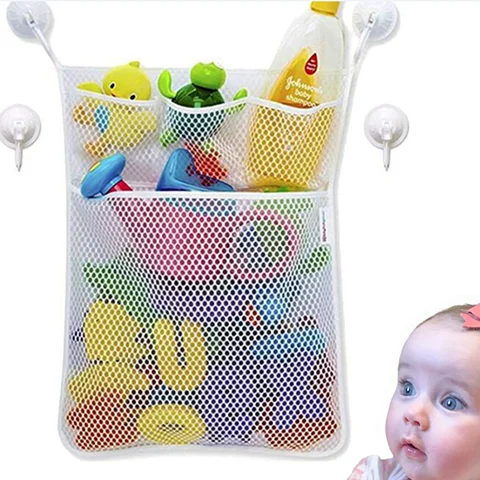 

Children's bath toy storage mesh bag, wall storage behind the door of the dormitory cosmetics and toiletries storage hanging bag