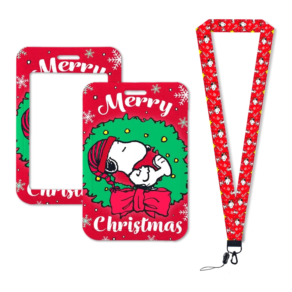 Чехол для карты Snoopy Merry Christmas ремешок GirIs держатель бейджа чехол пропуска