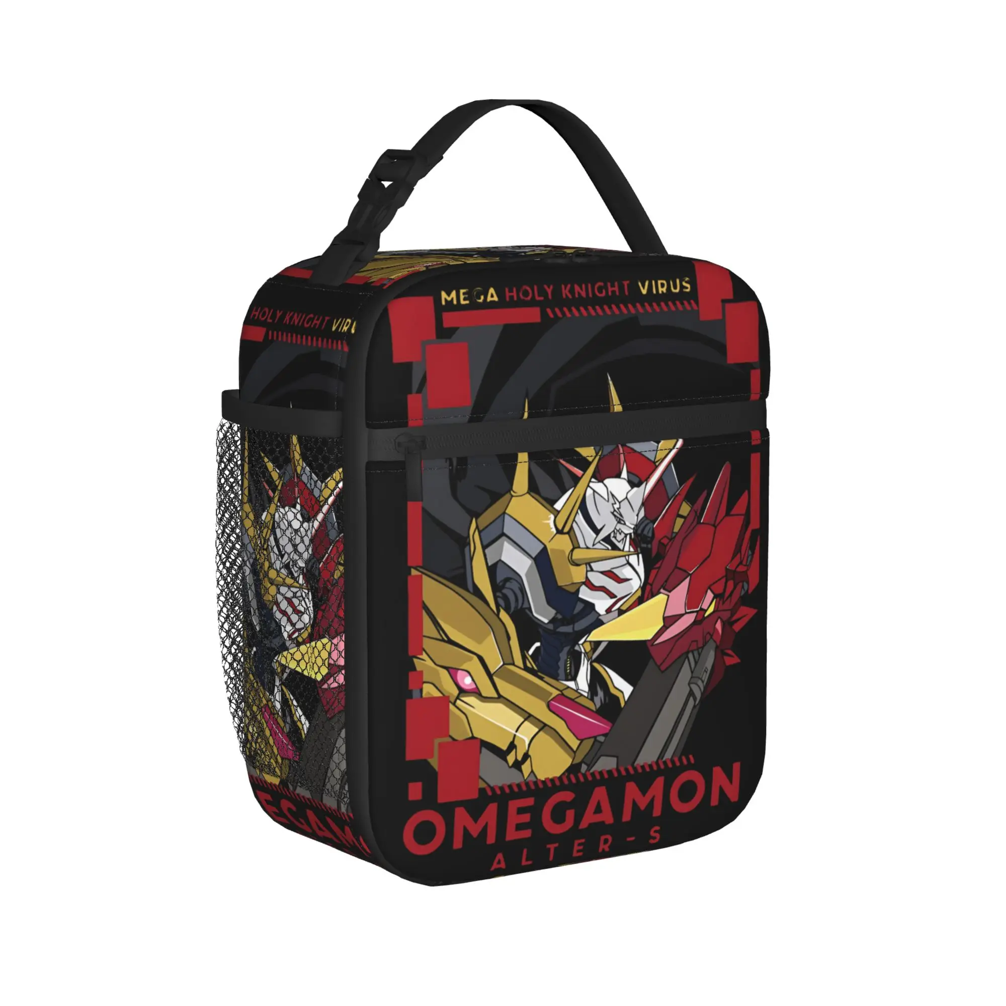Фото Термосумка для обедов Digimon Omnimon Alter, изолированная, вместительная, для школы и активного отдыха №2