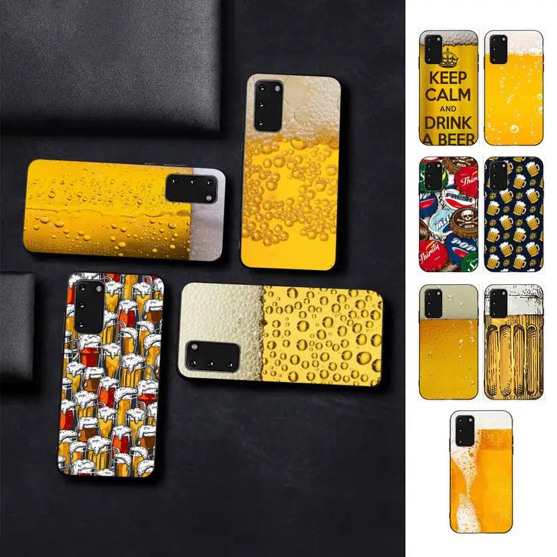 

World Beers Alcohol Summer Bubble Phone Case for Samsung S10 21 20 9 8 plus lite S20 UlTRA 7edge