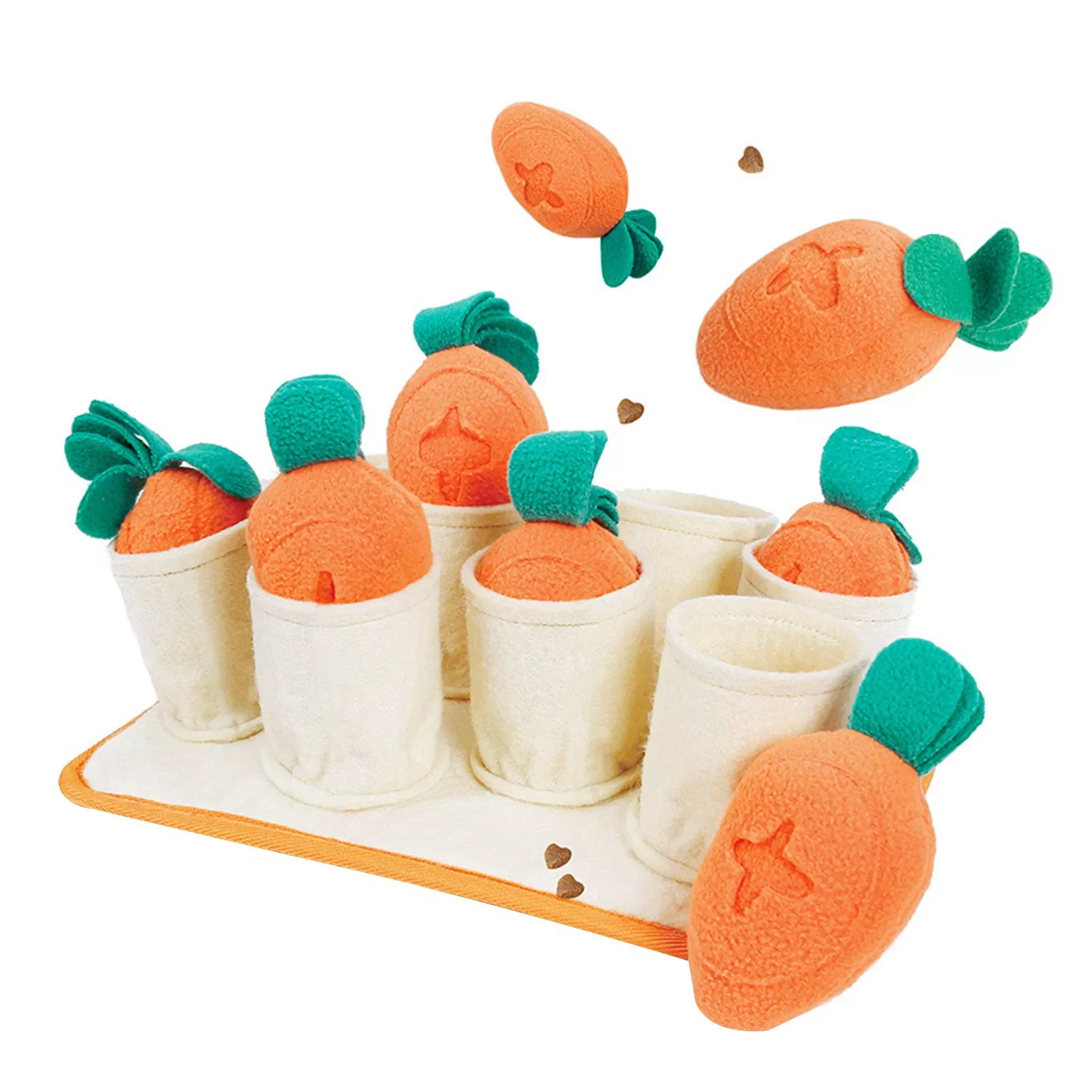 

Dog Snuffle Mat Plush Carrot Dogs Chew Toys Pet Dog Stress Dispenser Food Foraging Training Toys Slow Feeder Puzzle Toy Blanket