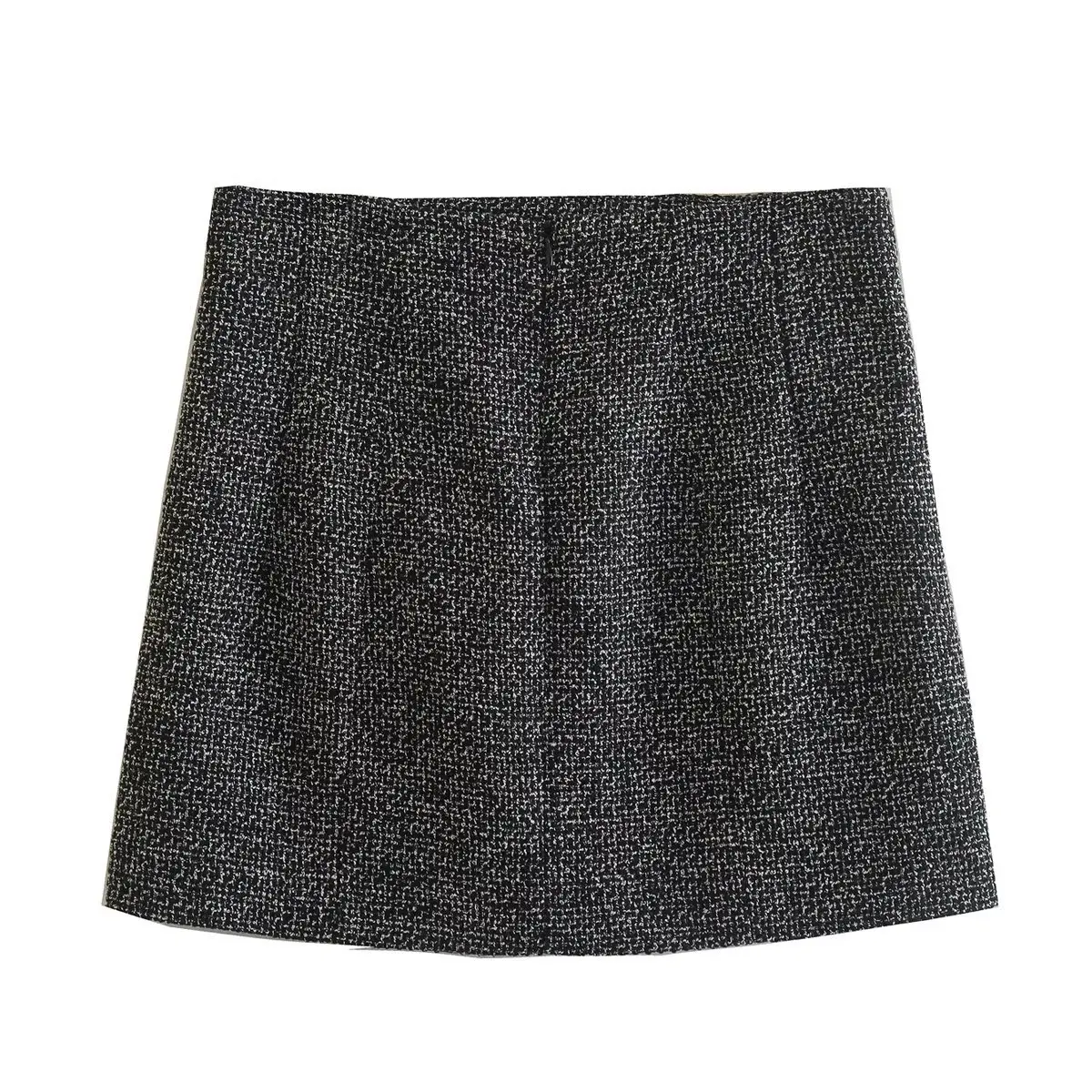 TRAF Women Summer Vintage Notched Collar Houndstooth Pattern Tweed Woolen Blazer Coat Female Outerwear Chic Suits Veste Tops