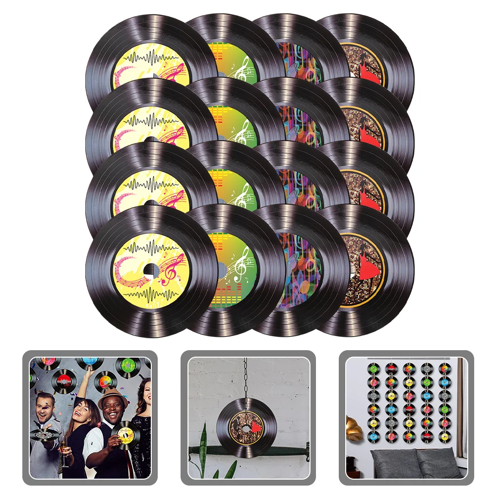 

14/24cm Retro Vinyl Records Wall Decal DIY Wall Sticker Aesthetic Disco Rock And Roll Music Studio Party Decorations