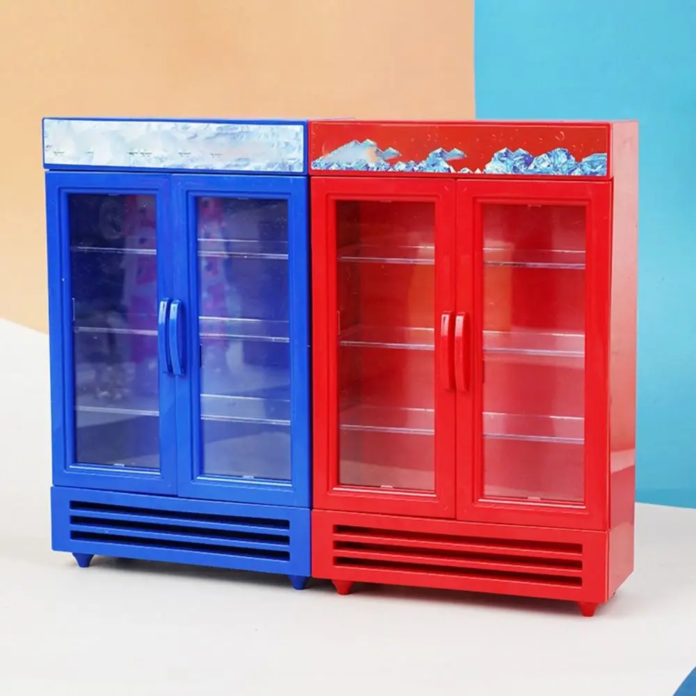 Двухдверный кукольный домик 1:12 мини-холодильник серебряная морозильная камера