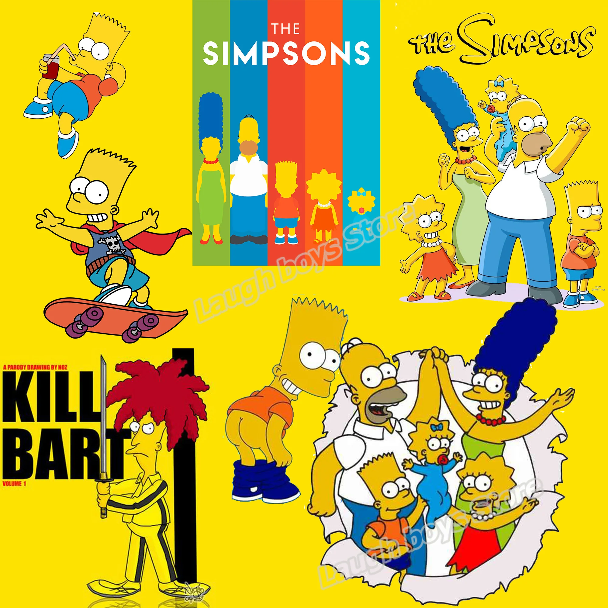 The Simpsons Patch on Clothes Heat Transfer Stickers Iron-on Clothing Patches Appliqued Decor Boy Girl DIY Cute |