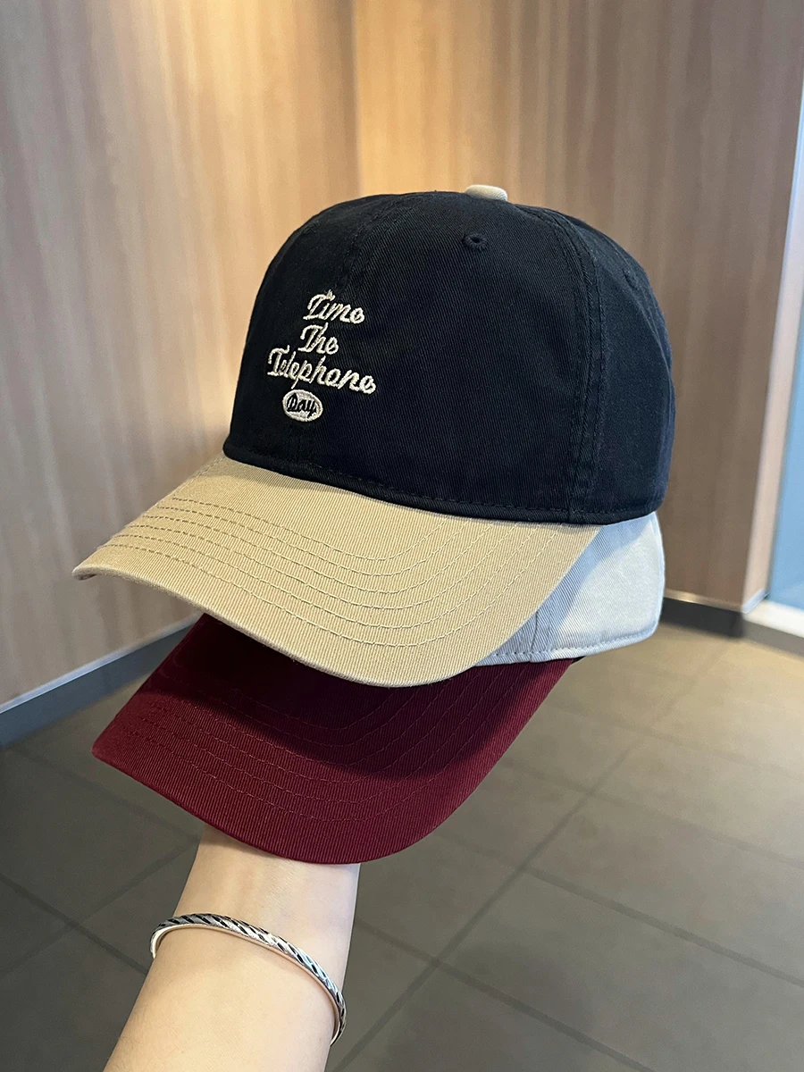 Бейсбольная кепка контрастных цветов с мягким верхом Женская Корейская Кепка