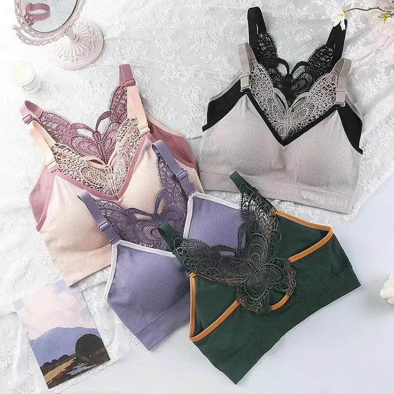 Женское Бесшовное нижнее белье бюстгальтер для занятий спортом с бабочками