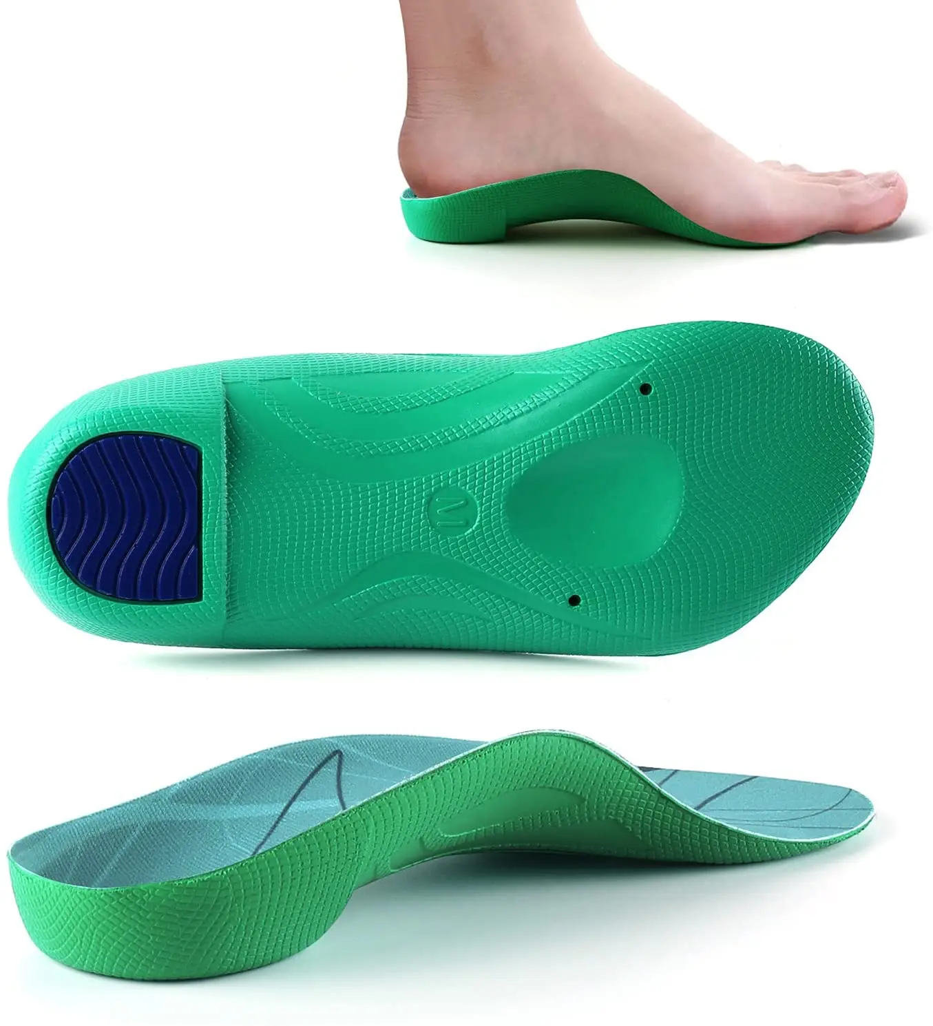 

Walkomfy Heel Pain Relief Orthotics 3/4 Length, Plantar Fasciitis High Arch Insoles for Women Men All Day Comfort and Supportive