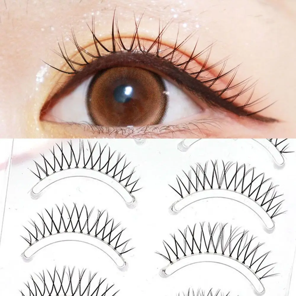 

Clear Band Volume Handmade Fiber False Eyelashes V-shape Eye Extension Long Eye Lashes